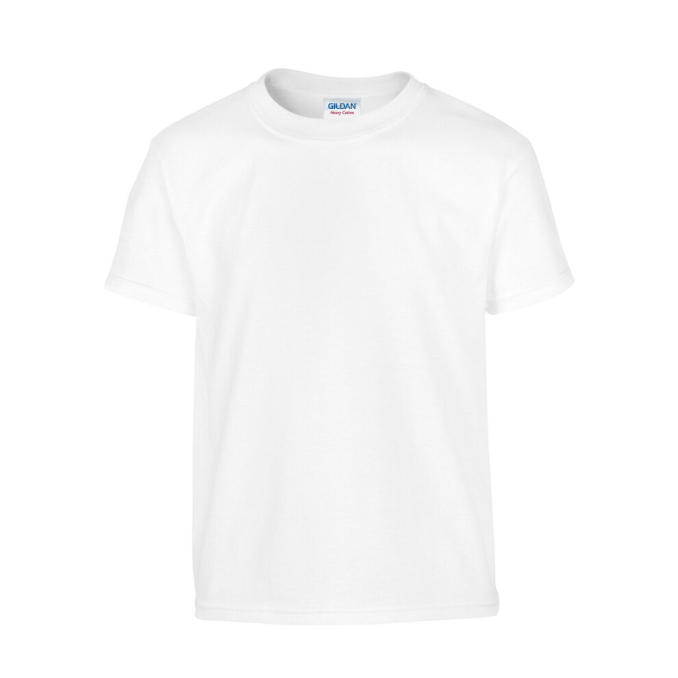 (M, White) Gildan Childrens/Kids Heavy Cotton T-Shirt