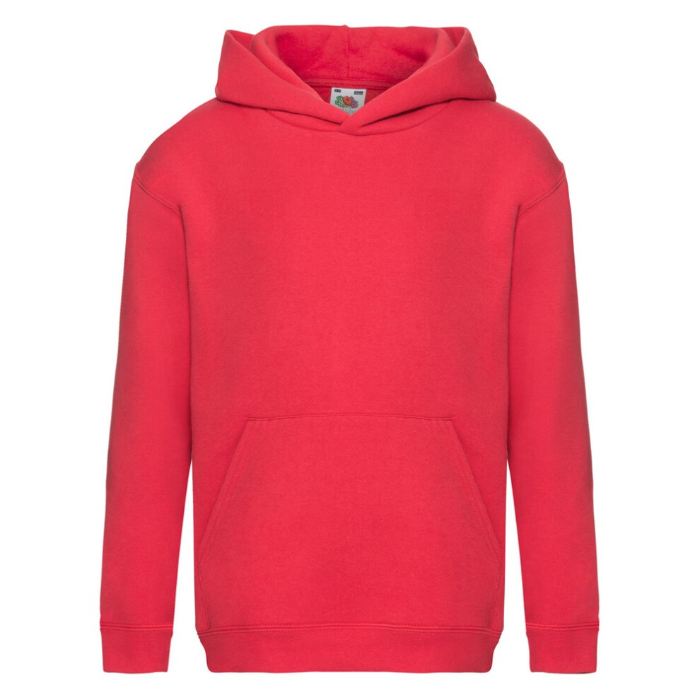 (14-15 Years, Red) Fruit of the Loom Childrens/Kids Premium Hooded Sweatshirt