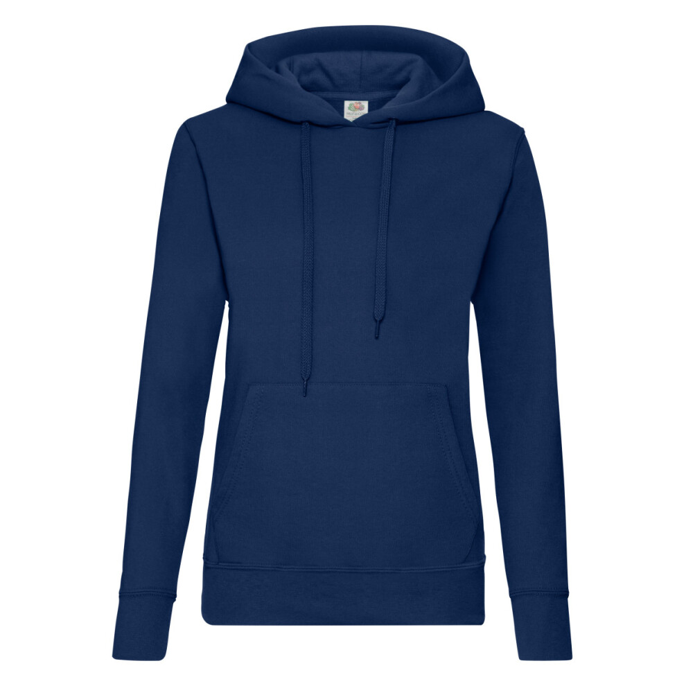 (8 UK, Navy) Fruit of the Loom Womens/Ladies Heather Classic Hoodie