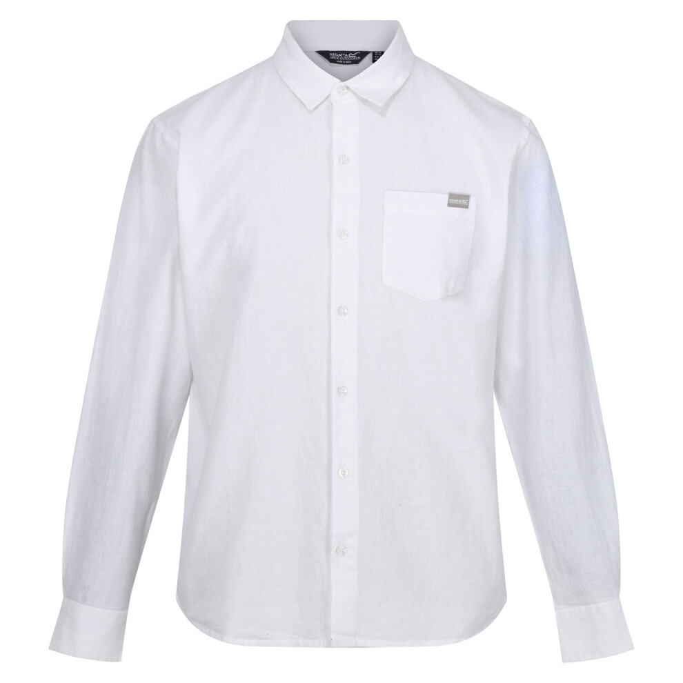 (XXL, White) Regatta Mens Babbinswood Linen Shirt