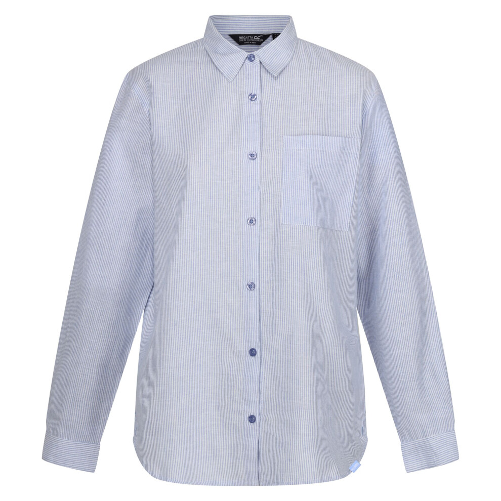 (10 UK, Hydrangea Blue) Regatta Womens/Ladies Primevere Striped Shirt