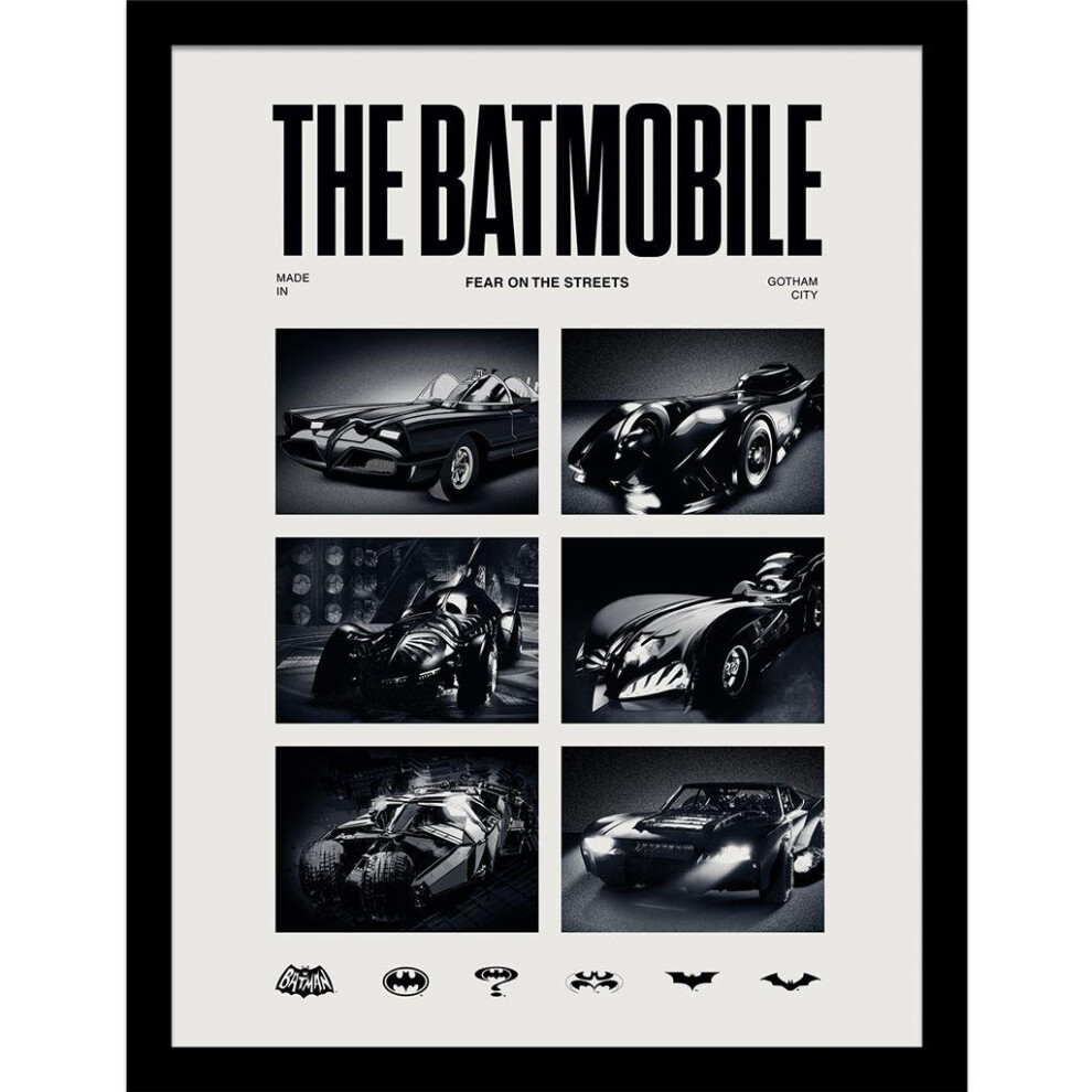 Batman 1989 Batmobile Framed Poster