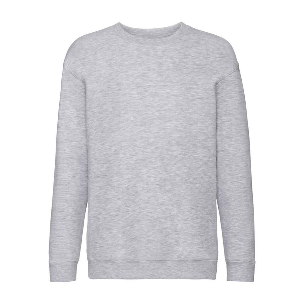 (14-15 Years, Heather Grey) Fruit of the Loom Childrens/Kids Premium Drop Shoulder Sweatshirt