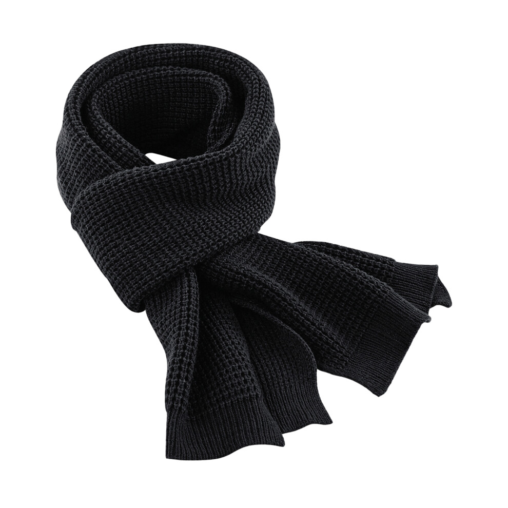 (One Size, Black) Beechfield Unisex Adult Classic Waffle Knitted Scarf-image-OPC-PF5ZBWG-NEW