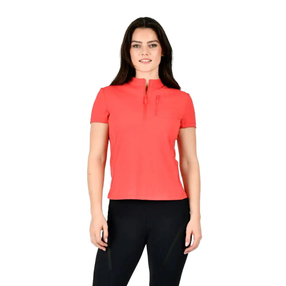 (M, Bittersweet Red) Weatherbeeta Womens/Ladies Rome Short-Sleeved Riding Top