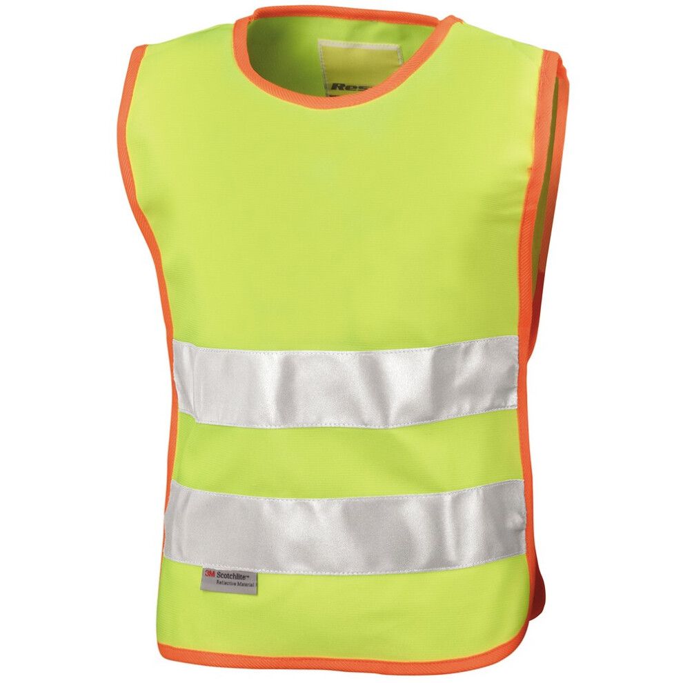 (7-10 Years, Fluorescent Yellow) SAFE-GUARD by Result Childrens/Kids Hi-Vis Tabard