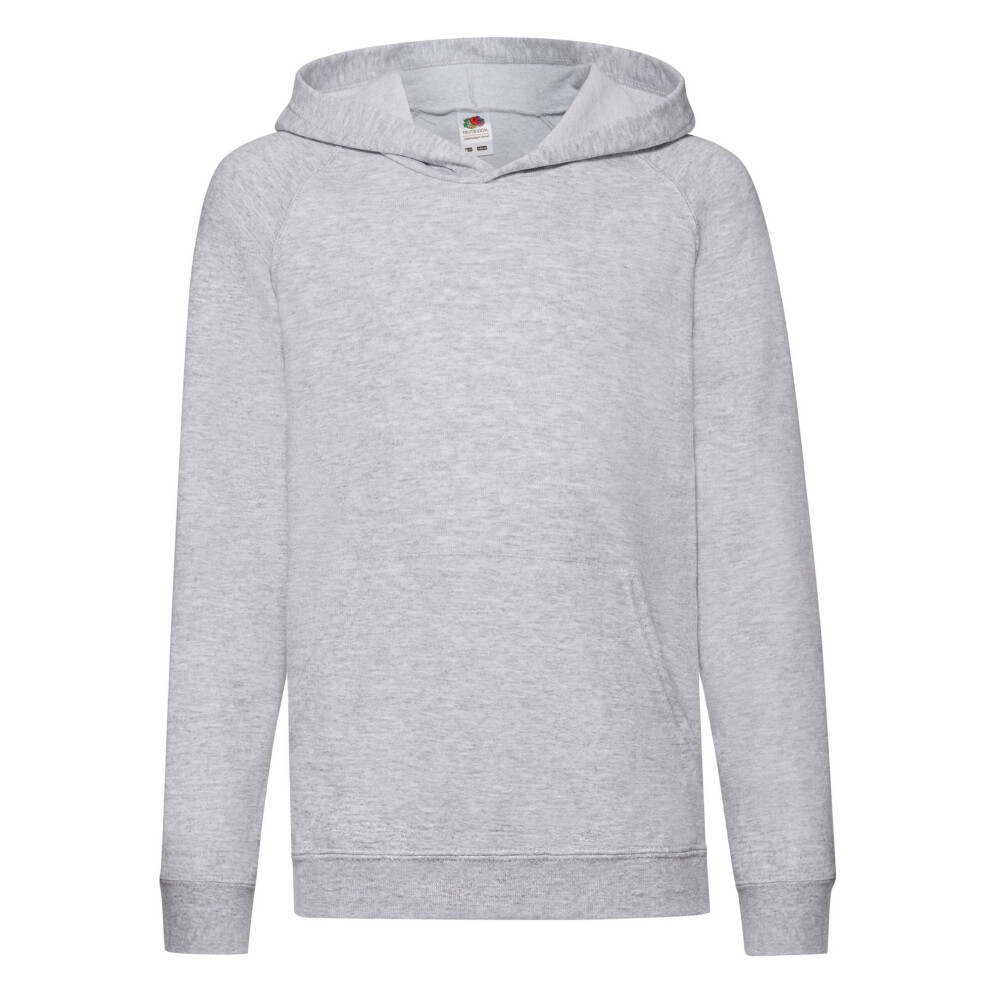 (5-6 Years, Heather Grey) Fruit of the Loom Unisex Adult Lightweight Hooded Sweatshirt