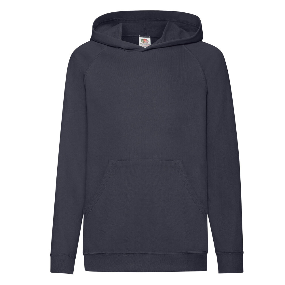 (7-8 Years, Deep Navy) Fruit of the Loom Unisex Adult Lightweight Hooded Sweatshirt