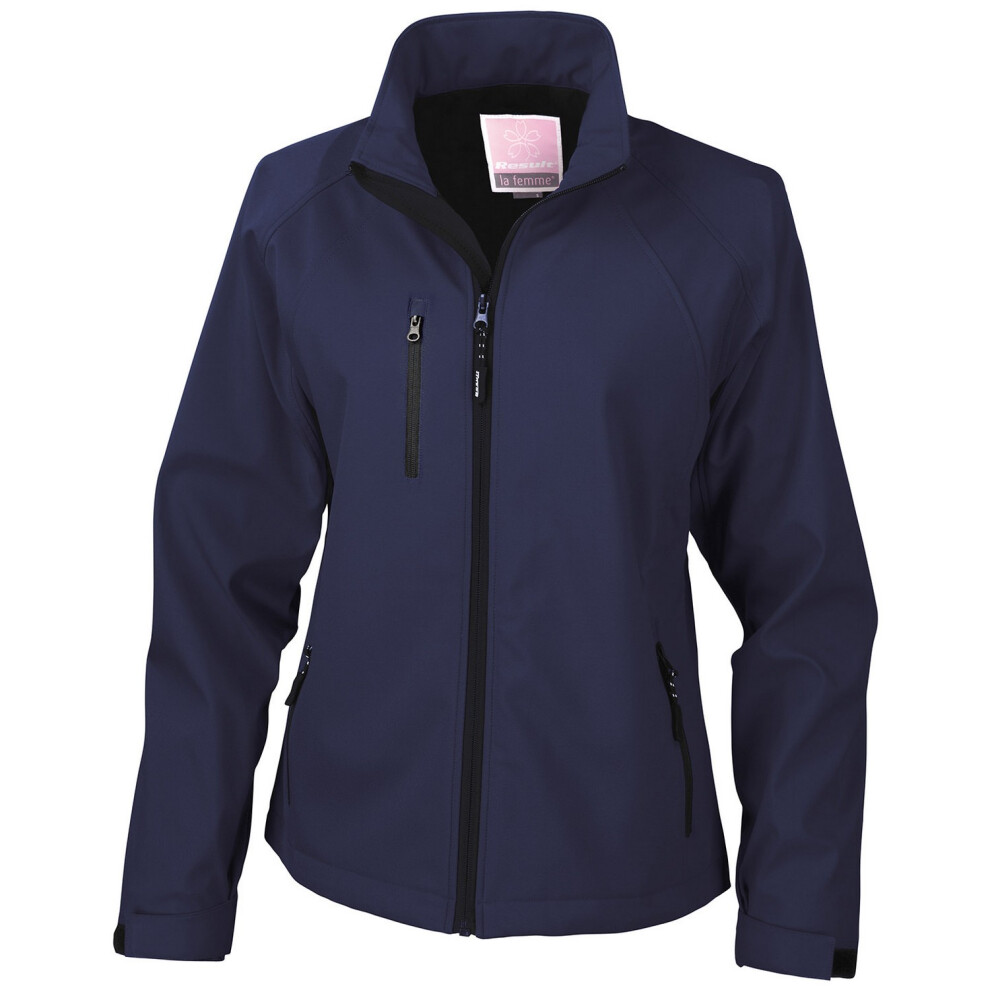 (8 UK, Navy) Result Womens/Ladies Soft Shell Jacket