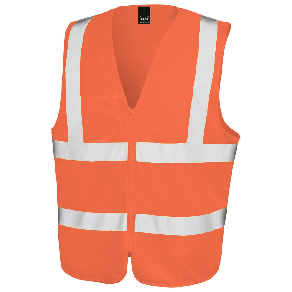 (S-M, Orange) Result Core Unisex Adult Safety Hi-Vis Vest