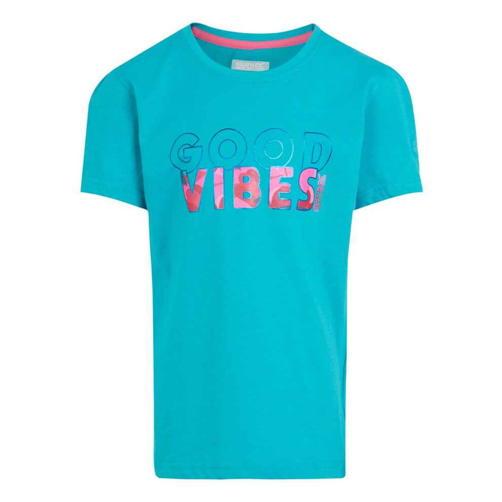 (3-4 Years, Tahoe Blue) Regatta Childrens/Kids Bosley VII  Good Vibes T-Shirt