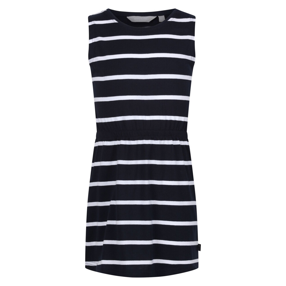 (3-4 Years, Navy/White) Regatta Girls Beylina Stripe Dress