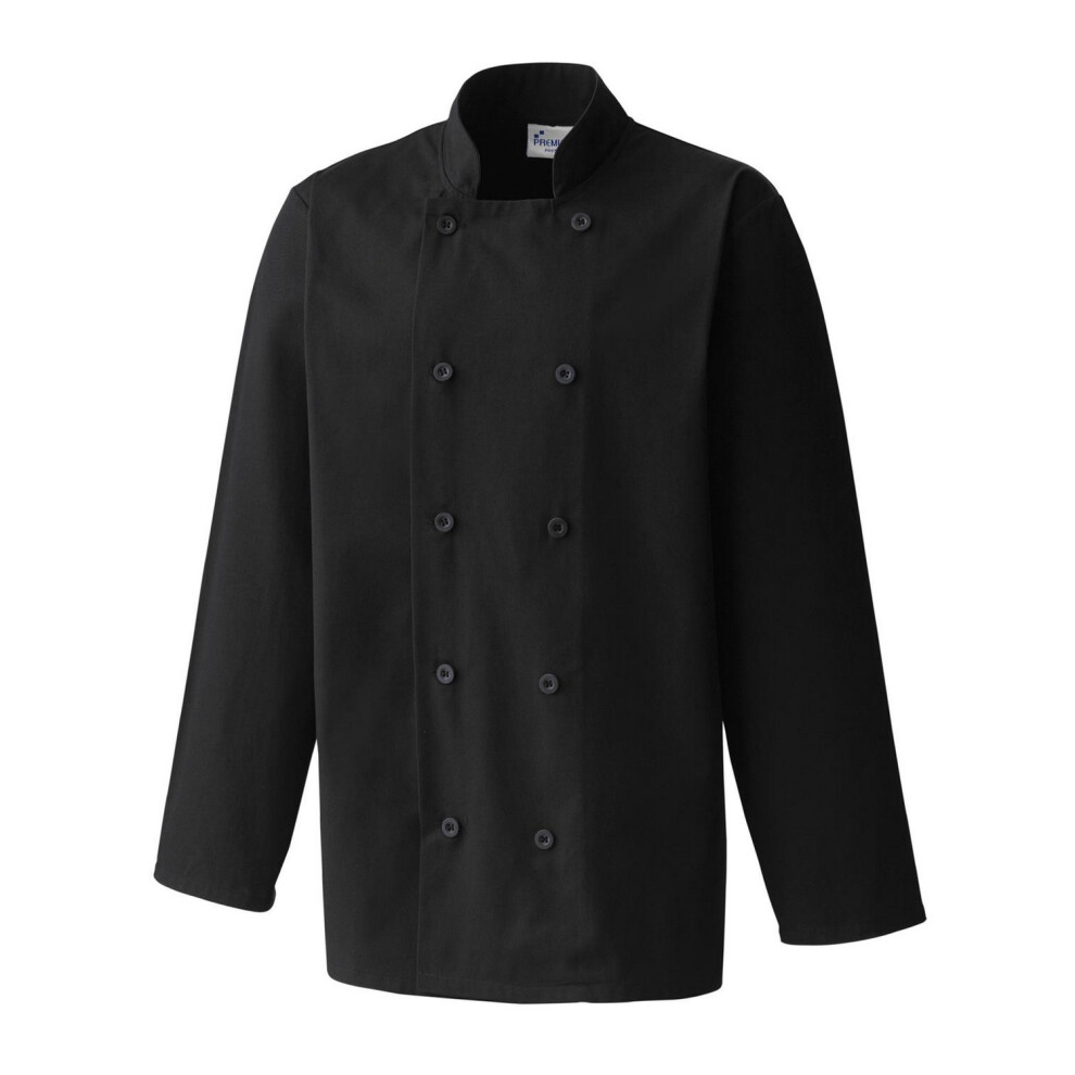 (S, Black) Premier Mens Long-Sleeved Chef Jacket