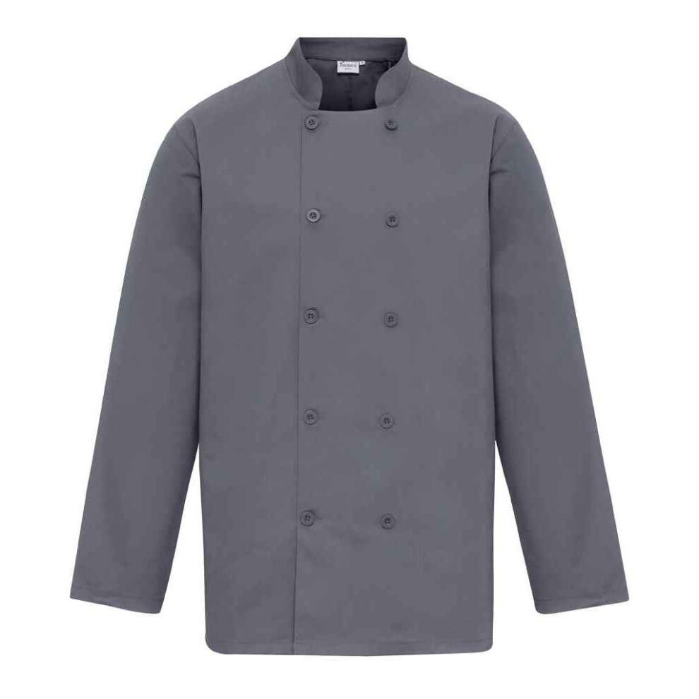 (M, Steel) Premier Mens Long-Sleeved Chef Jacket