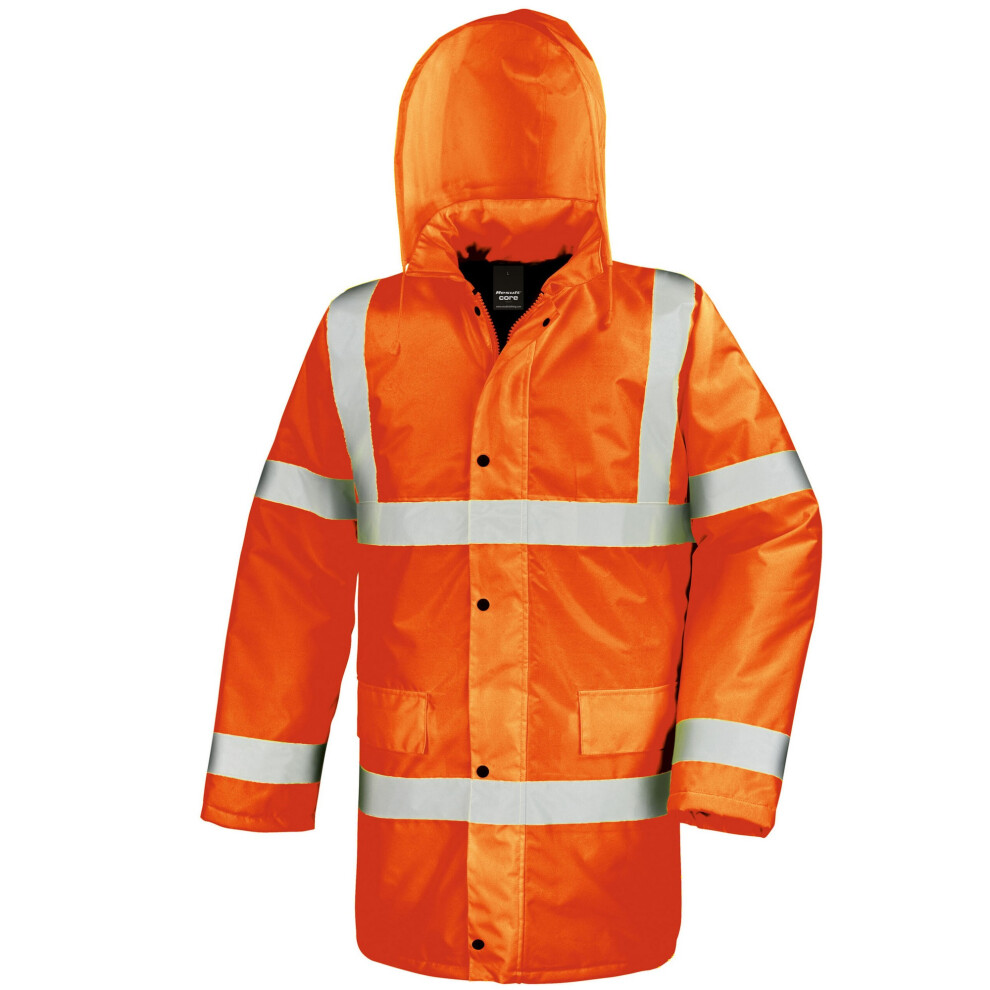 (S, Fluorescent Orange) Result Core Unisex Adult Motorway Hi-Vis Safety Jacket