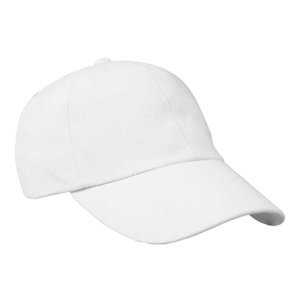 (One Size, White) Result Headwear Unisex Adult Heavy Brushed Cotton Low Profile Baseball Cap