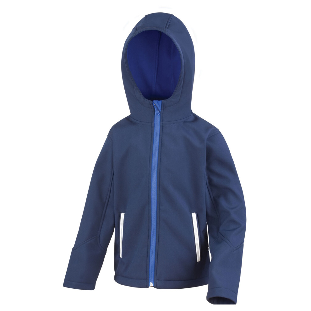 (11-12 Years, Navy/Royal Blue) Result Core Childrens/Kids TX Performance Hooded Soft Shell Jacket