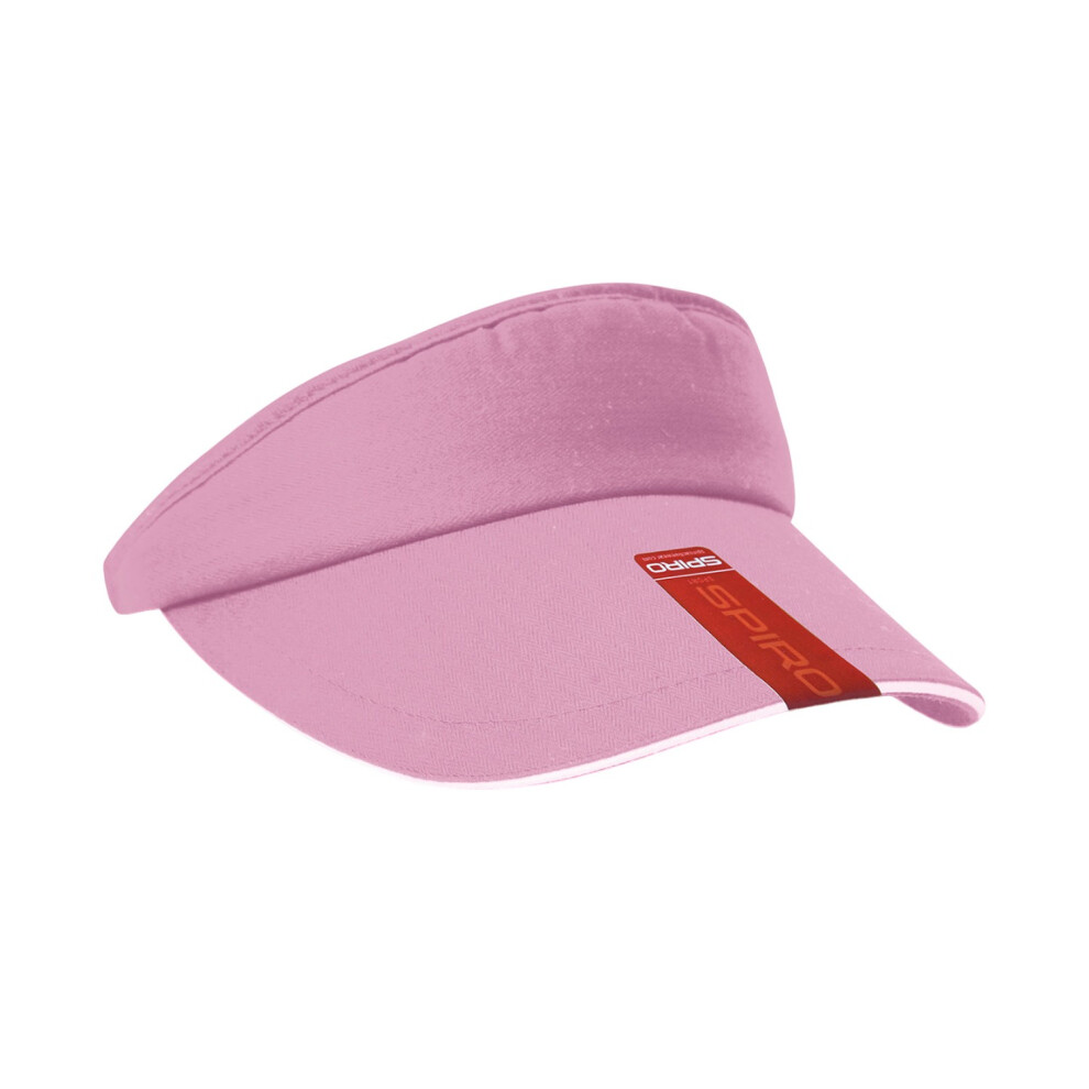 (One Size, Pink/White) Result Headwear Herringbone Sandwich Peak Visor Cap