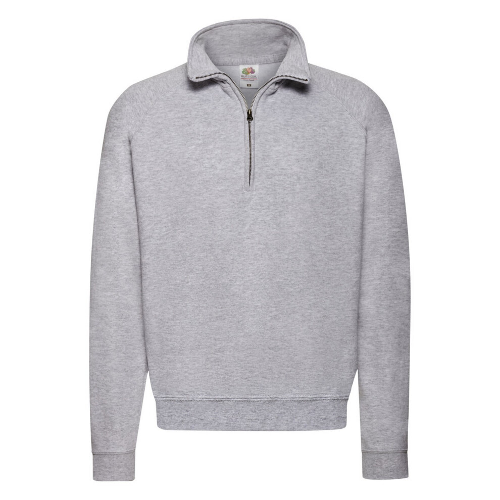 (L, Heather Grey) Fruit of the Loom Mens Classic Quarter Zip Sweatshirt