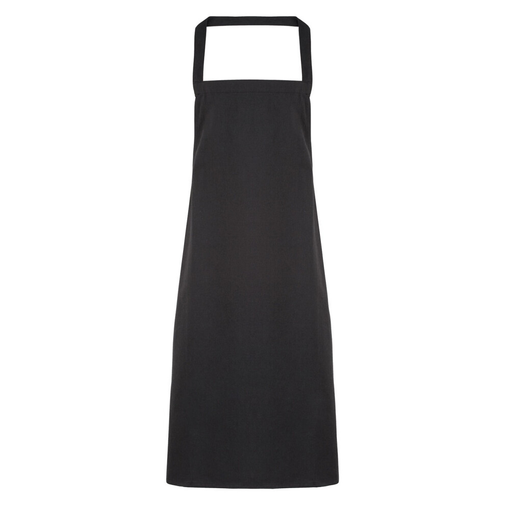 (One Size, Black) Premier Unisex Adult Cotton Bibbed Apron