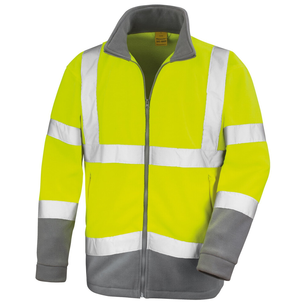 (S, Fluorescent Yellow) Result Unisex Adult Safeguard Microfleece Hi-Vis Jacket