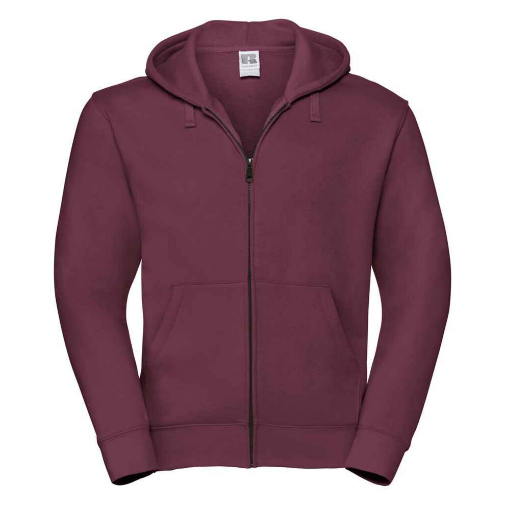 (S, Burgundy) Russell Mens Authentic Hooded Sweatshirt