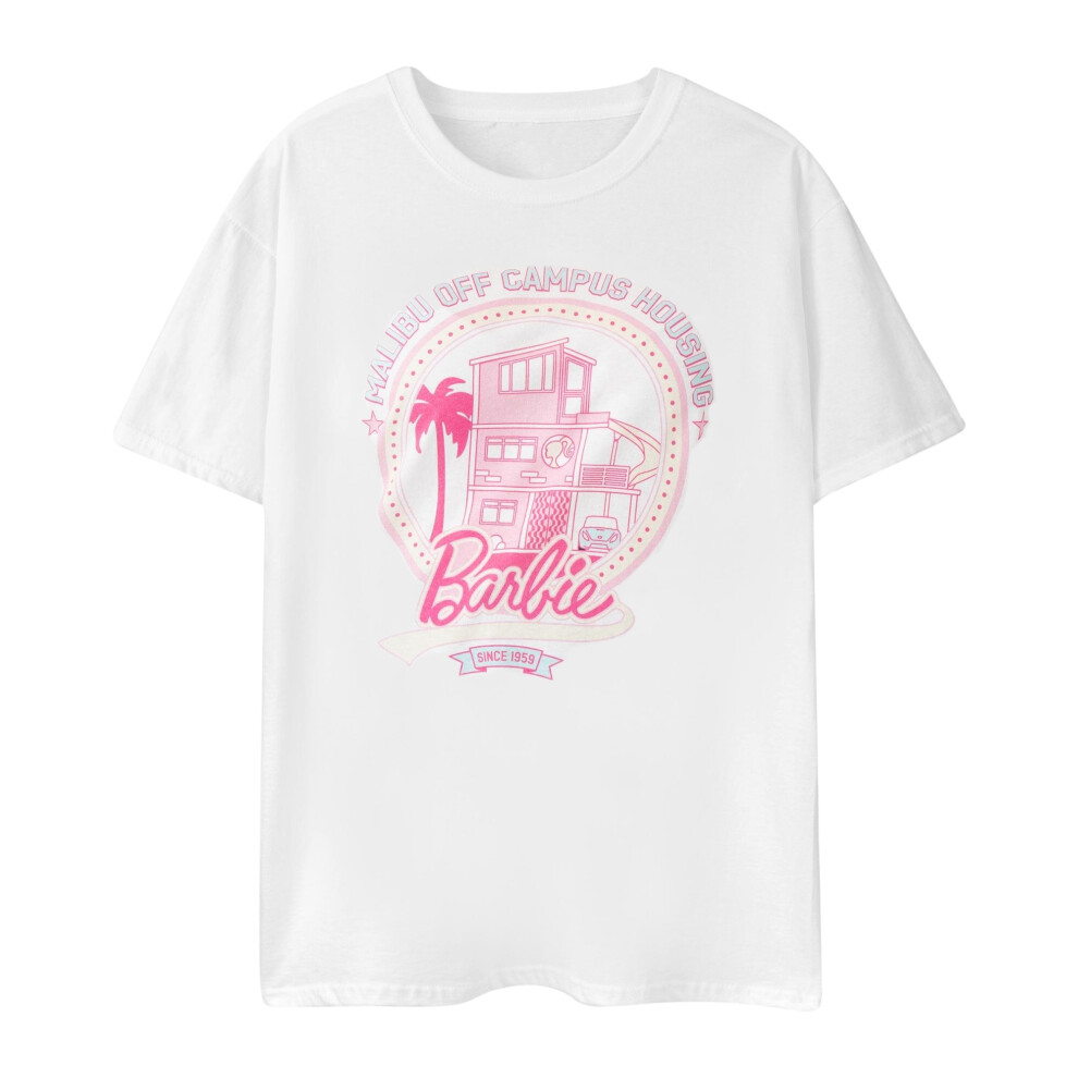 (XXL, White) Barbie Womens/Ladies Malibu Off Campus Housing Short-Sleeved T-Shirt