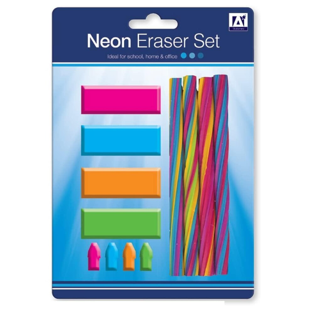 Anker International Stationary Neon Eraser Set (Pack of 12)