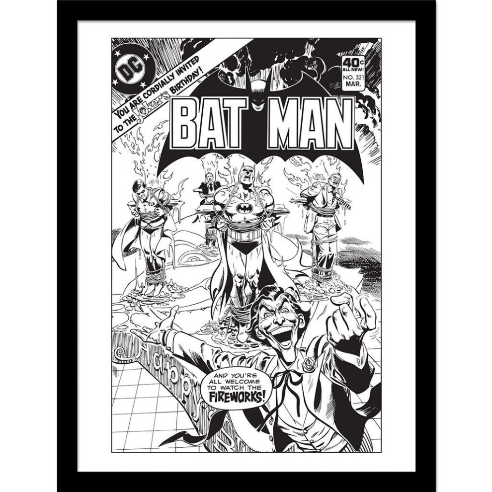 Batman Comic Joker Fireworks Framed Poster