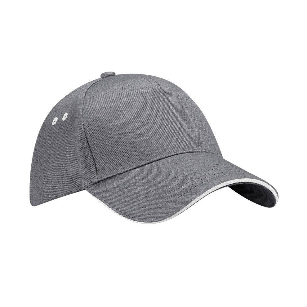 (One Size, Graphite Grey/Oyster Grey) Beechfield 5 Panel Sandwich Peak Baseball Cap-image-OPC-PF629JC-NEW