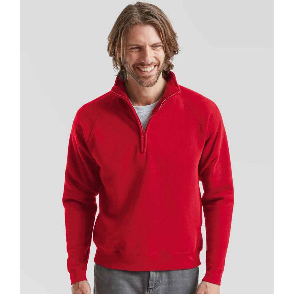 (S, Red) Fruit Of The Loom Mens Premium Polycotton Sweatshirt