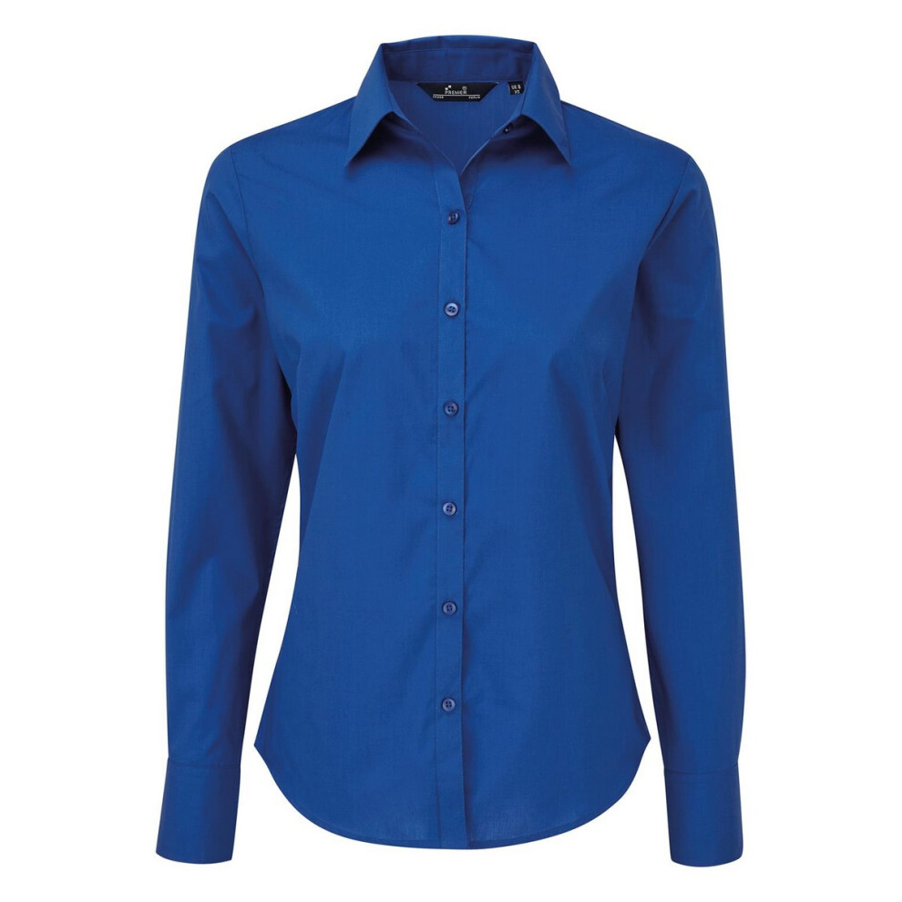 (22 UK, Royal Blue) Premier Womens/Ladies Long-Sleeved Shirt