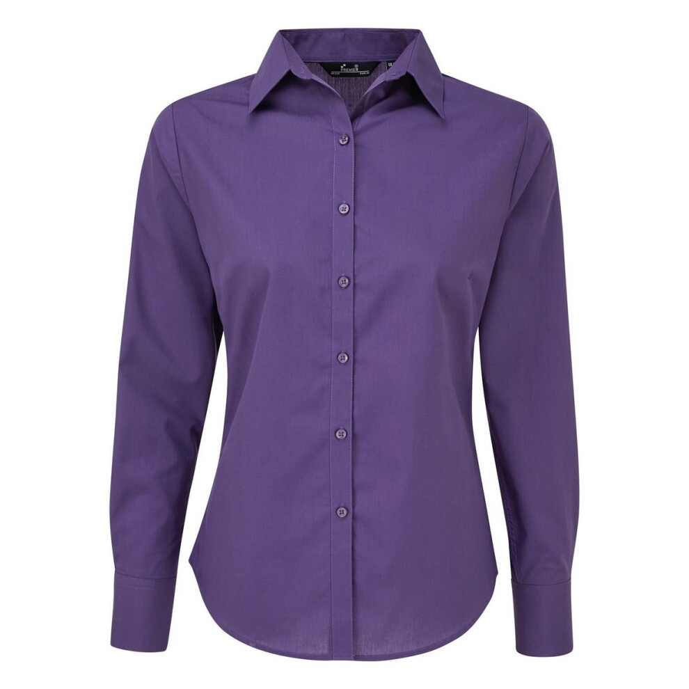 (22 UK, Purple) Premier Womens/Ladies Long-Sleeved Shirt