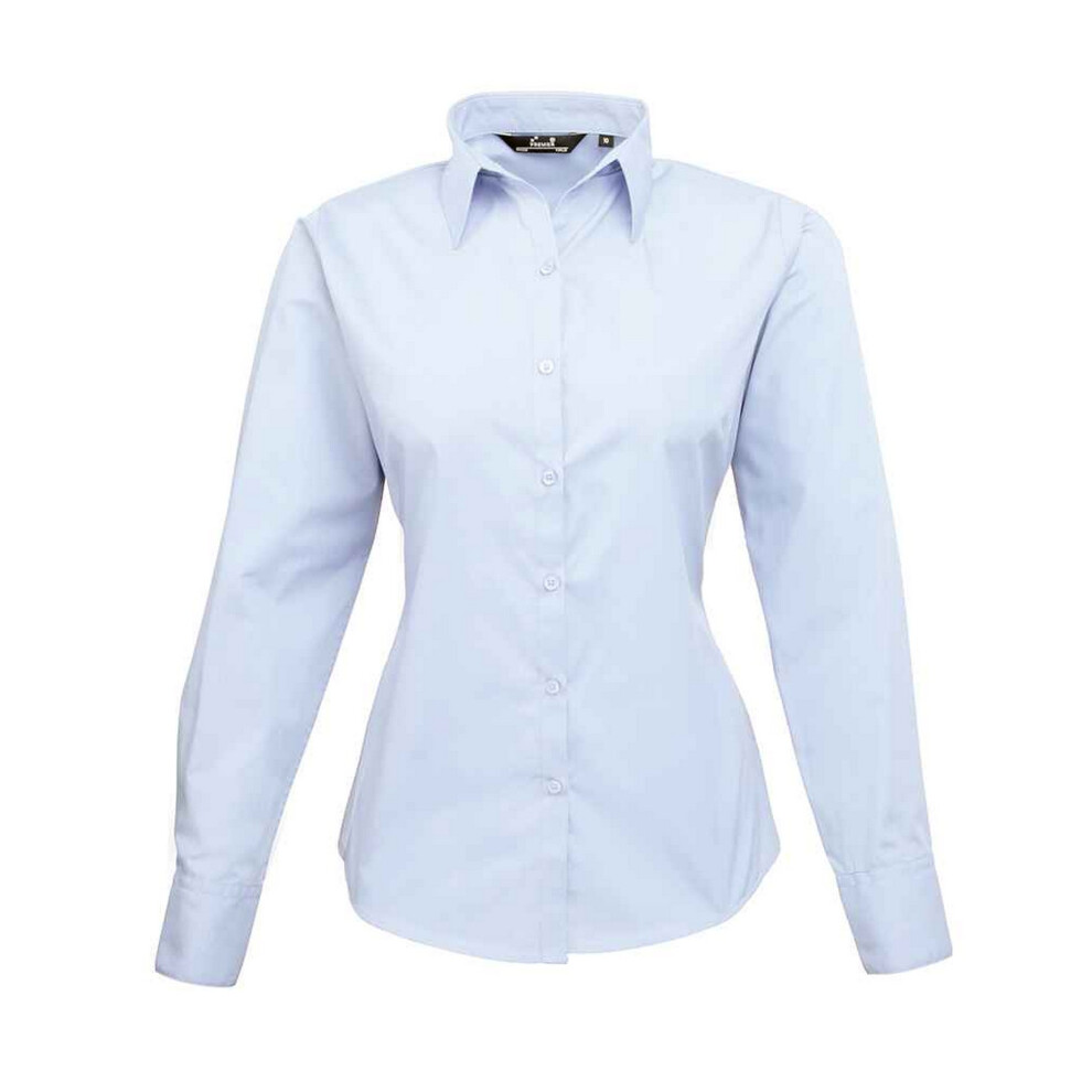 (22 UK, Light Blue) Premier Womens/Ladies Long-Sleeved Shirt