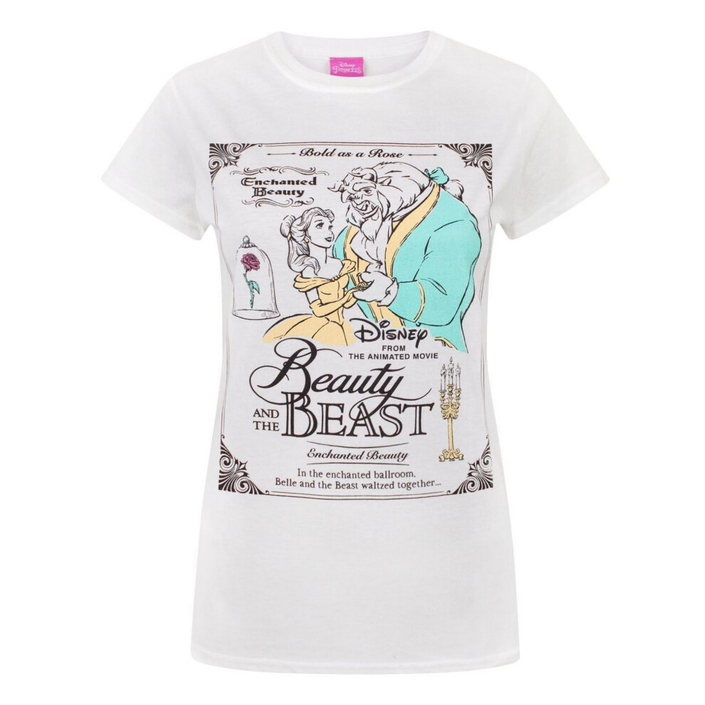 Disney Womens/Ladies Beauty And The Beast Poster T-Shirt