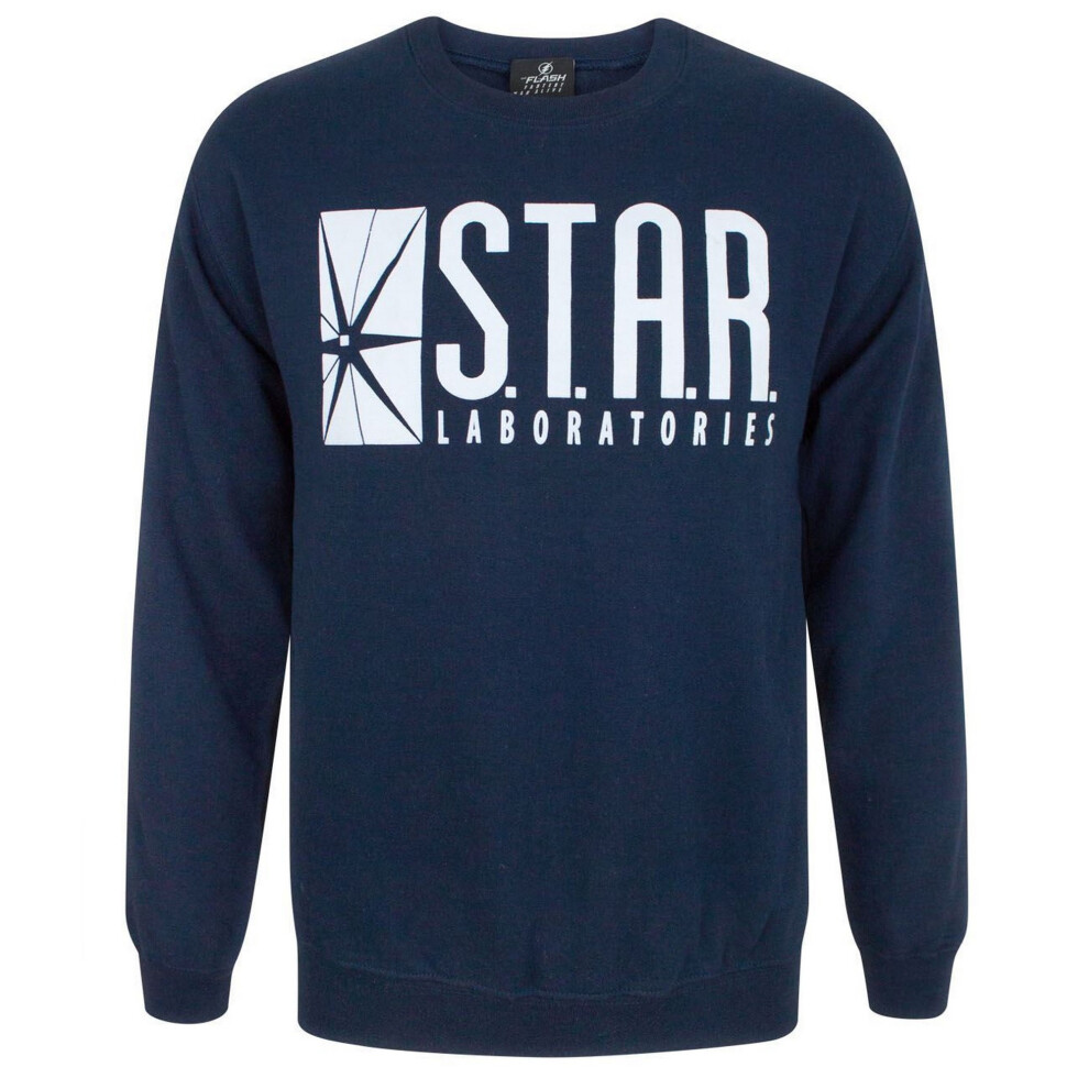 (M, Blue) Flash Unisex Adults TV STAR Laboratories Sweater