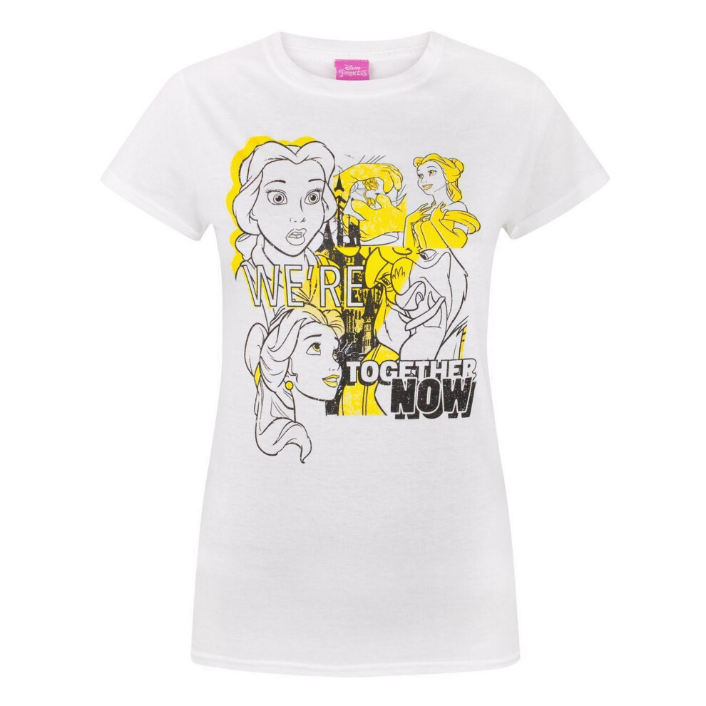 (S, White) Disney Womens/Ladies Beauty And The Beast Belle Together T-Shirt