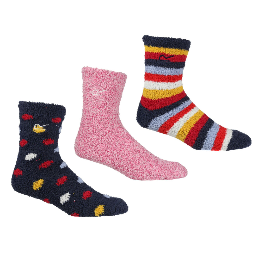 (6 UK-8 UK, Navy/Duchess) Regatta Womens/Ladies Cosy Socks (Pack of 3)