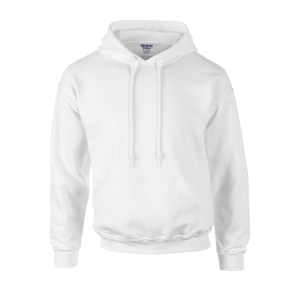 (XXL, White) Gildan Unisex Adult DryBlend Hoodie