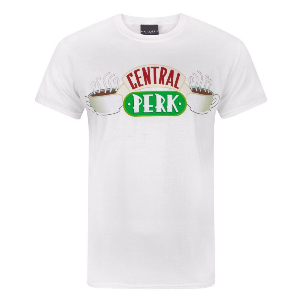 (M, White) Friends Mens Central Perk T-Shirt