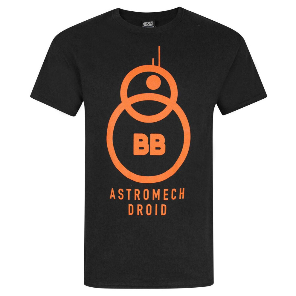 (S, Black) Star Wars Mens The Force Awakens BB-8 Astromech Droid T-Shirt