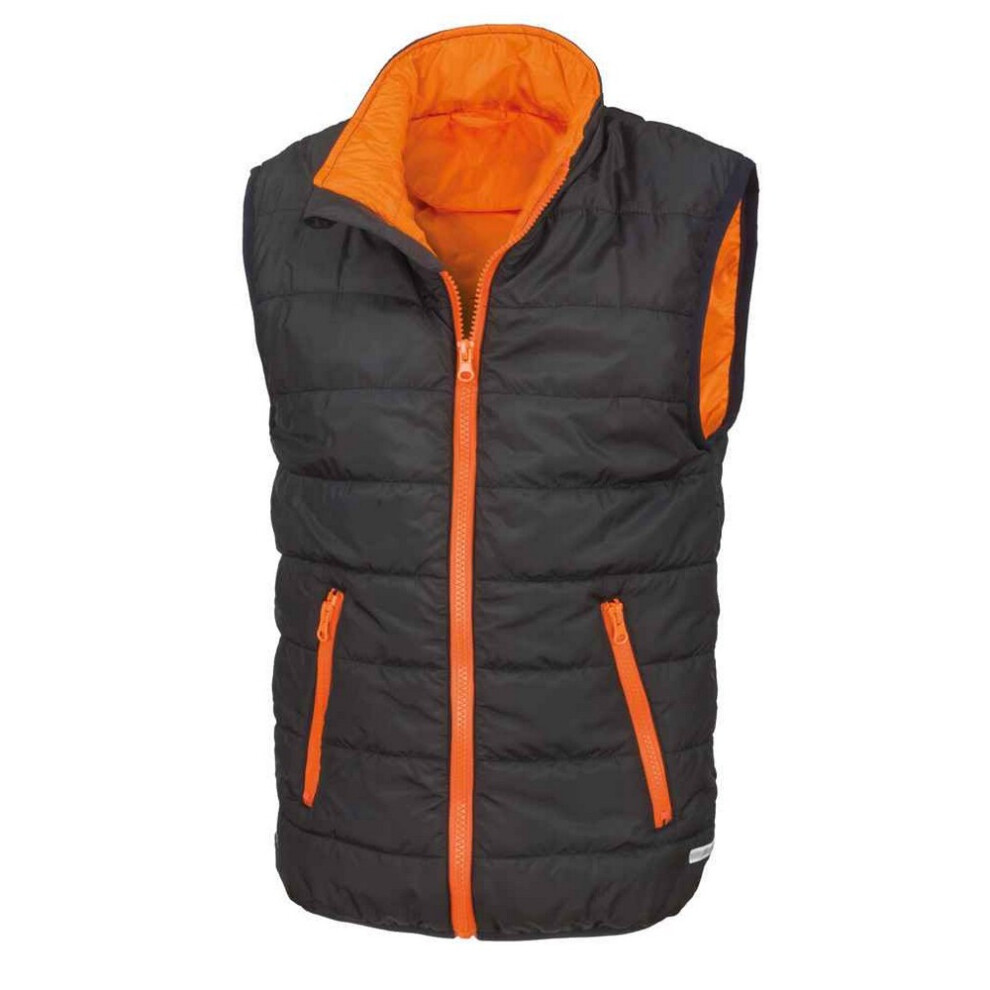 (5-6 Years, Black/Orange) Result Core Childrens/Kids Padded Body Warmer