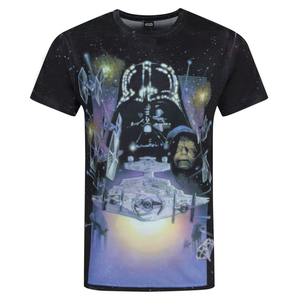 (XXL, Multicoloured) Star Wars Mens Empire Strikes Back Sublimation T-Shirt