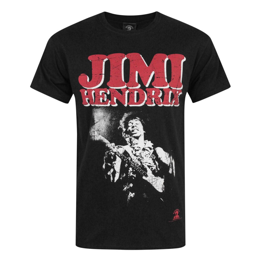 (XXL, Black) Jimi Hendrix Mens Block Logo T-Shirt