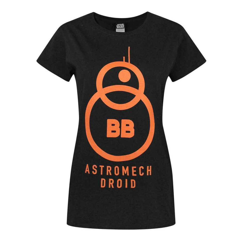 (XL, Black) Star Wars Womens/Ladies The Force Awakens BB-8 Astromech Droid T-Shirt