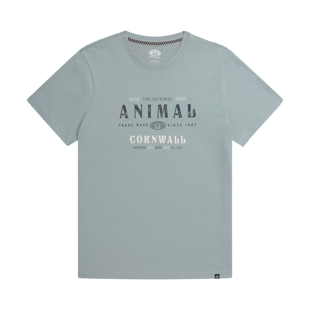 (XS, Pale Blue) Animal Mens Jacob Graphic Print Organic T-Shirt