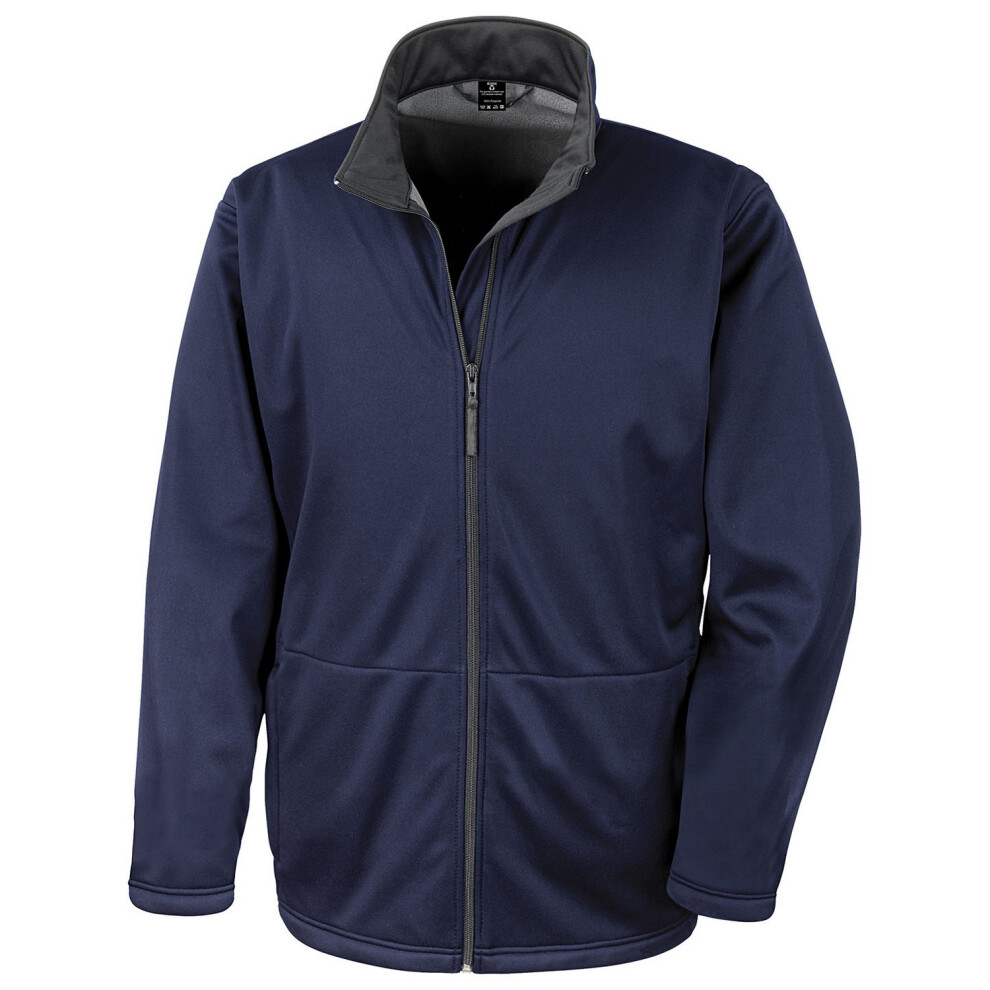 (S, Navy) Result Core Mens Plain Soft Shell Jacket