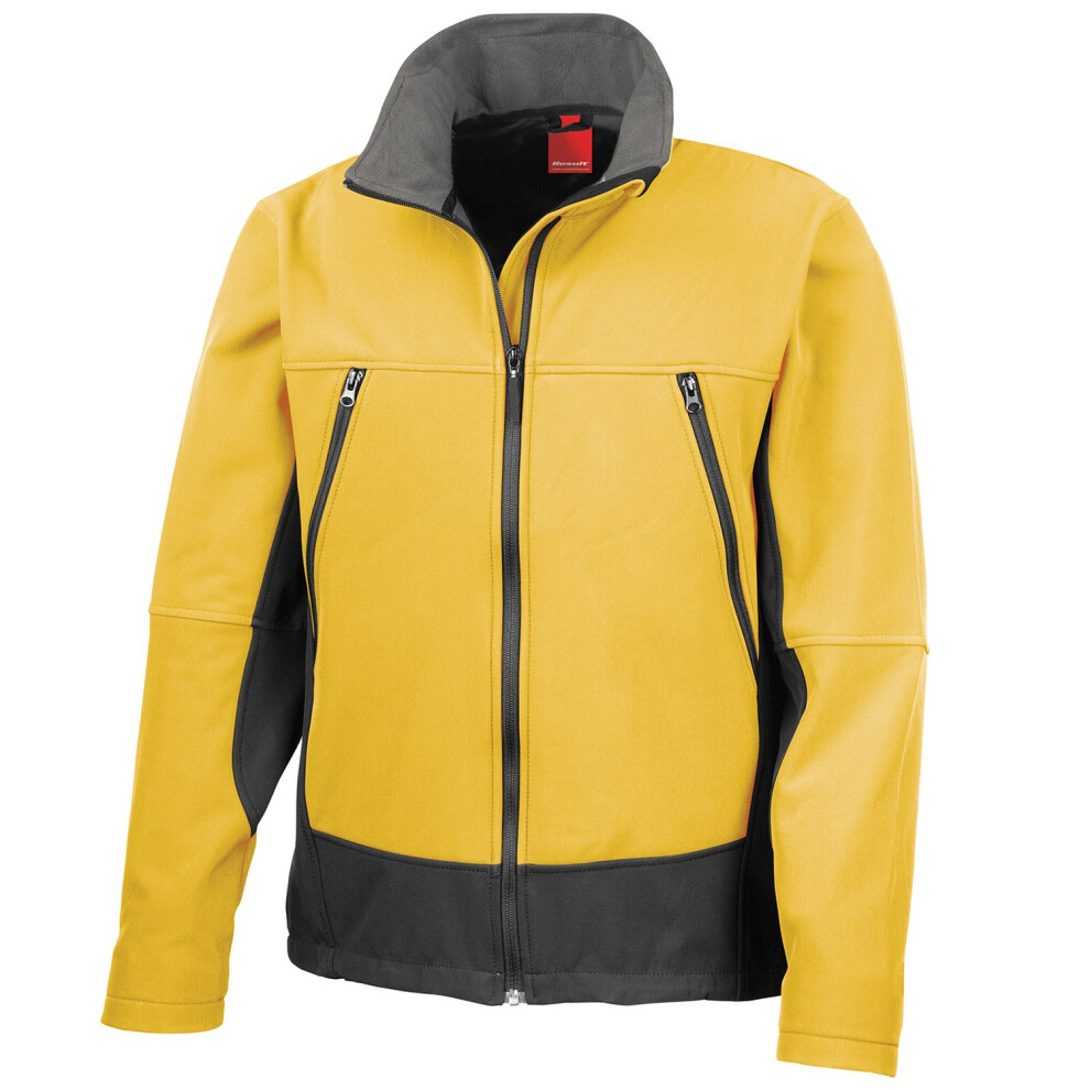 (3XL, Sports Yellow/Black) Result Unisex Adult Activity Soft Shell Jacket