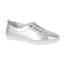 (6 UK, Silver) Mod Comfys Womens/Ladies Metallic Leather Casual Shoes