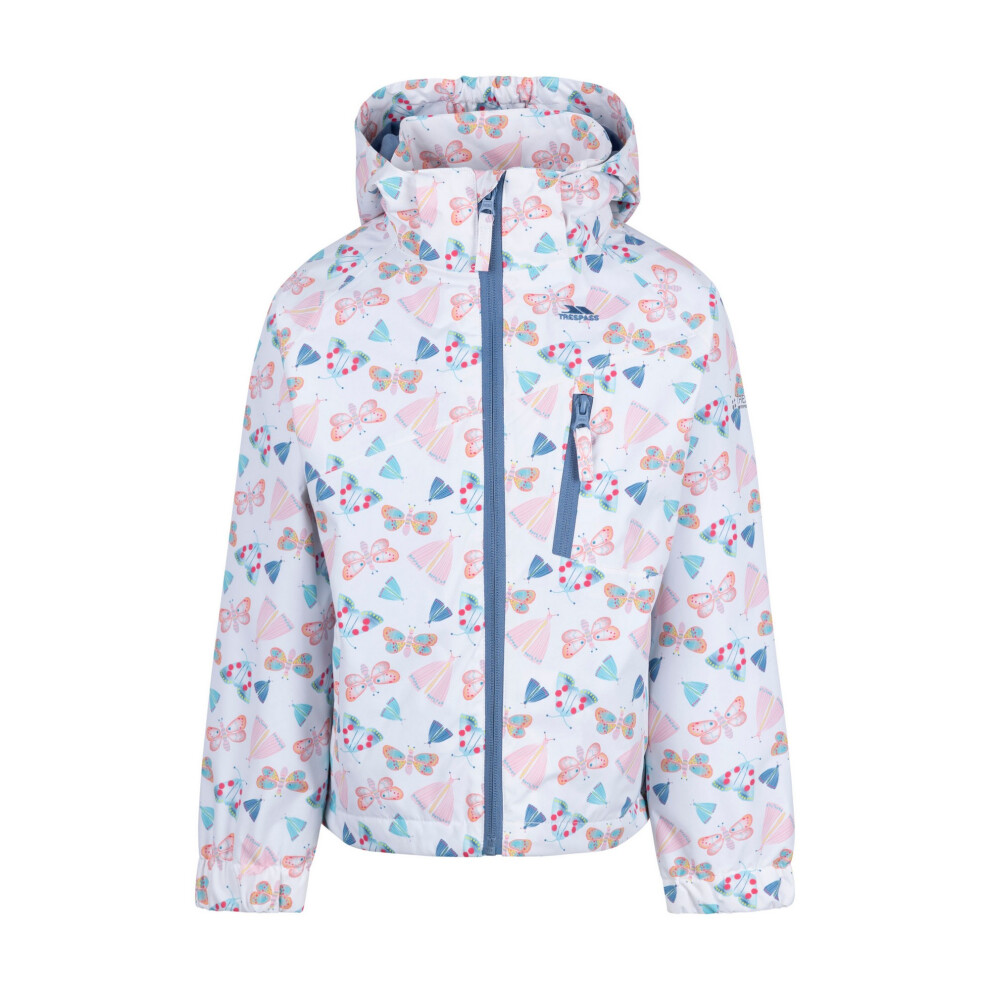 (11-12 Years, White) Trespass Girls Fluttery TP50 Waterproof Jacket